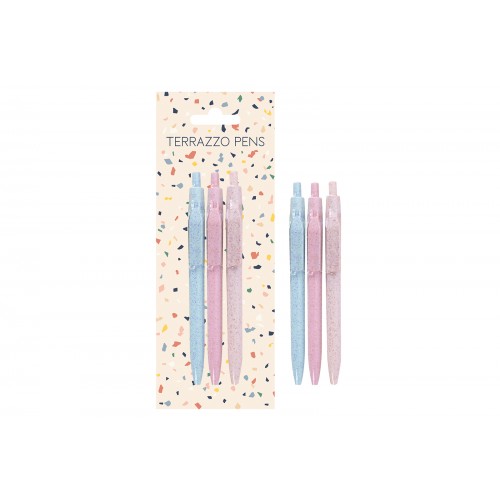 BALL POINT PENS TERRAZZO DESIGN 3 PACK