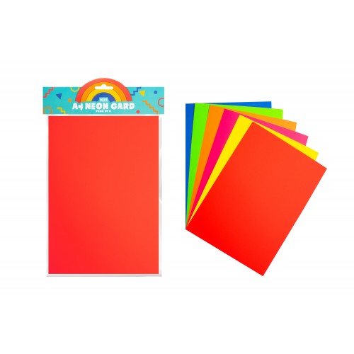 A4 NEON CRAFT CARD 10 PACK