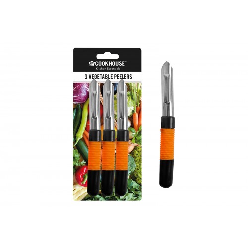 CookHouse Vegetable Peelers Stainless Steel Blade 3 Pack