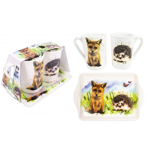 Mad About Mugs TEA FOR TWO SET WILD LIFE DESIGN