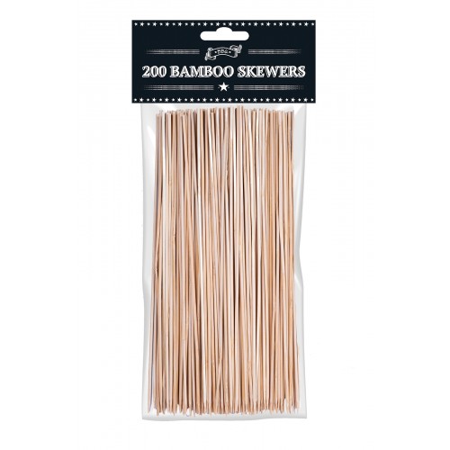RSW BAMBOO BBQ SKEWERS 25CM 200 PACK