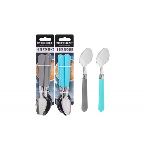 CookHouse TEASPOONS 4 PACK 2 ASSORTED COLOURS