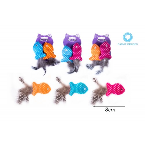 World of pets SOFT FISH CAT TOY WITH CATNIP 2 PACK 