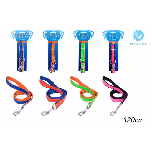 World of pets REFLECTIVE DOG LEAD 1.2M 4 ASSORTED COLOURS