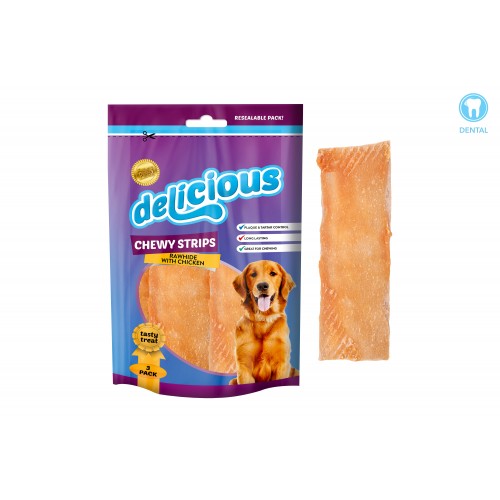 World of pets RAWHIDE & CHICKEN STRIPS 3 PACK