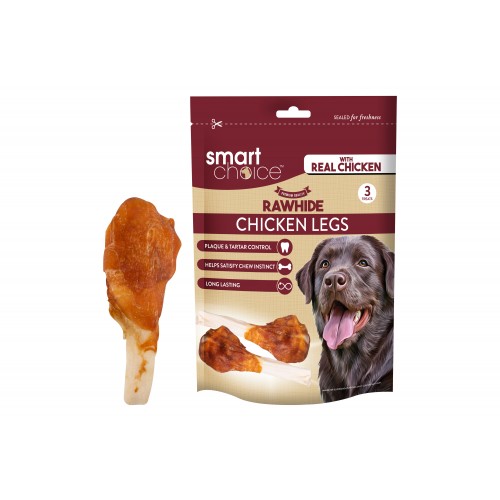 Smart Choice RAWHIDE CHICKEN LEG DOG TREAT 3 PACK