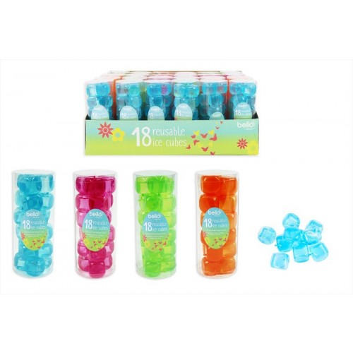 Bello REUSABLE ICE CUBES 18 PACK 4 ASSORTED COLOURS