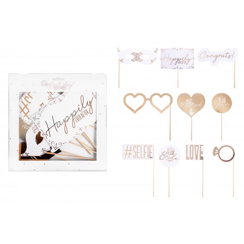 Perfect Day Gold Foil Photo Booth Props 10 Pack