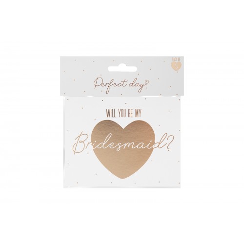 Perfect Day Gold Foil Will You Be My Bridesmaid Cards 5 Pack