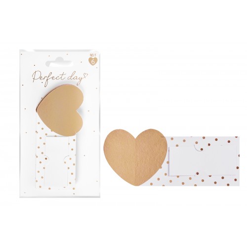 Perfect Day Gold Foil Card Heart Place Cards 6 Pack