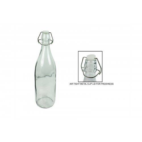RSW Glass Clip Top Drinks Bottle 1l