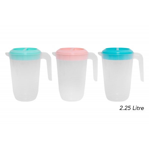 Bello PITCHER WITH LID 2.25L 3 ASSORTED COLOURS