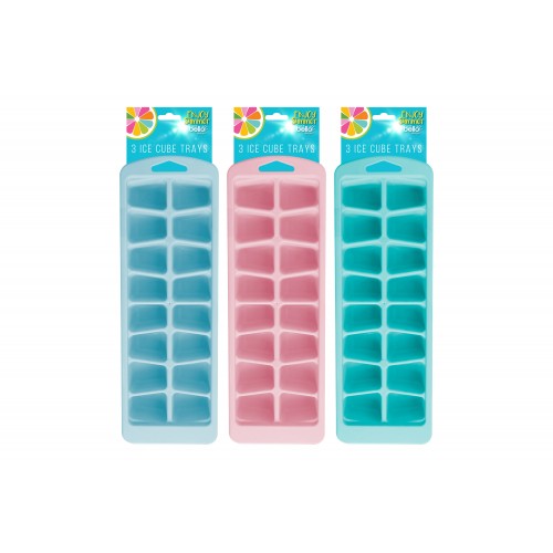 Bello ICE CUBE TRAYS 3 PACK 3 ASSORTED COLOURS