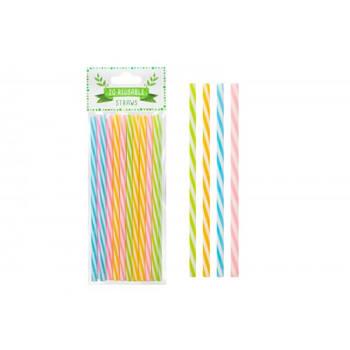RSW Reusable Straws 20 Pack 4 Assorted Colours