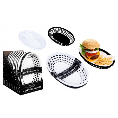 RSW Bbq Burger Serving Basket 23x14cm 4 Pack