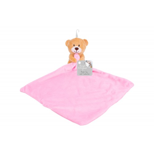 First Steps Plush Toy And Comforter Blanket 24x24cm Pink