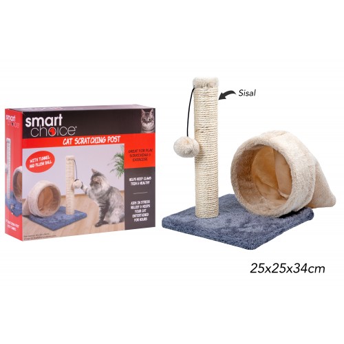 Smart Choice Cat Scratching Post With Tunnel And Ball