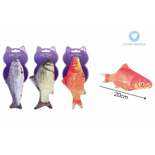 World of pets Catnip Fish Cat Toy 3 Assorted Designs