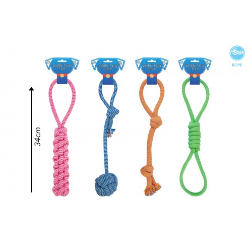 World of pets Rope Tug Dog Toy 4 Assorted Designs