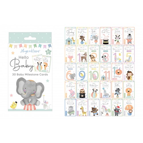 Hugs & Kisses Baby Memorable Moment Cards 30 Pack