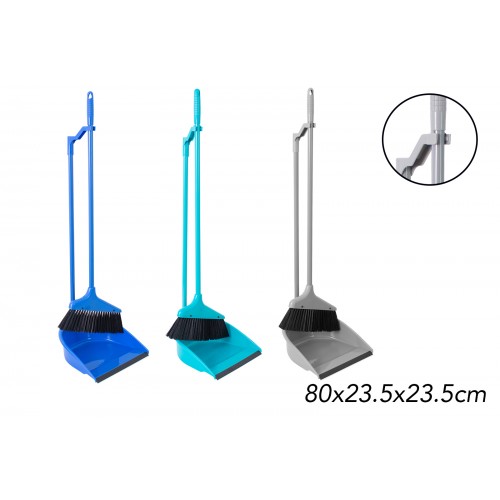 Brights Kitchenware Long Handle Dustpan And Brush 3 Assorted Colours