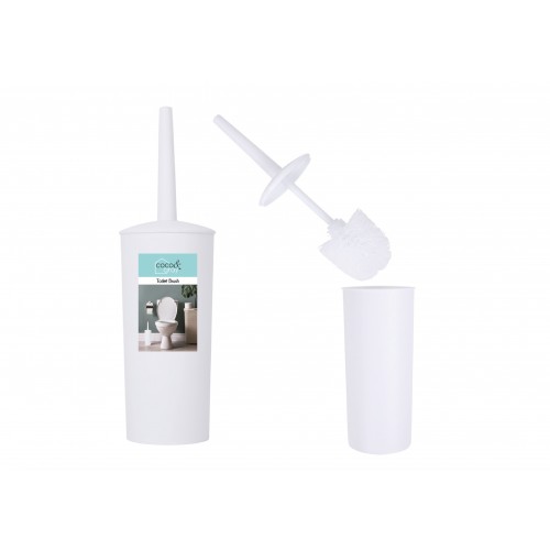 RSW White Toilet Brush & Holder With Lid