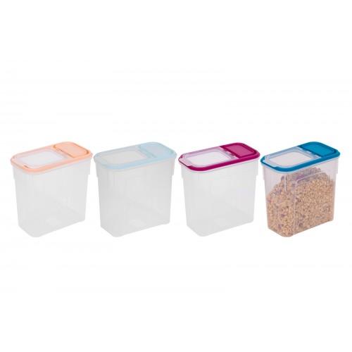 RSW Dry Food Storage Container 2l 4 Assorted Colours