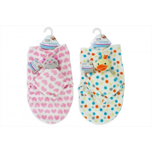 First Steps SWADDLE & COMFORTER 2 PIECE 2 ASSORTED