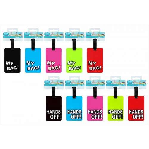 Travel Essentials LUGGAGE TAG 2 DESIGNS 5 ASSORTED COLOURS