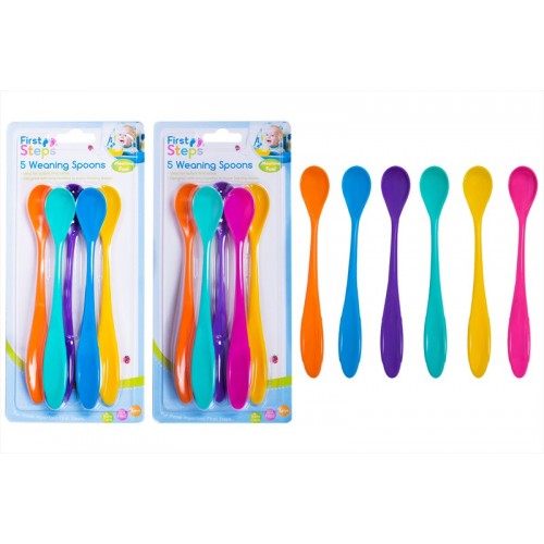First Steps LONG HANDLE WEANING SPOONS 5 PACK