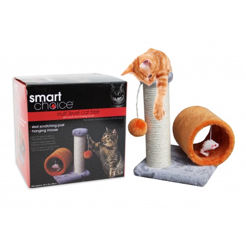 Smart Choice CAT SCRATCH POST WITH PLAY TUNNEL 