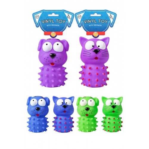 World of pets VINYL ANIMAL DOG TOY 2 ASSORTED COLOURS
