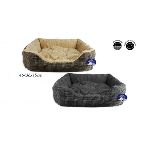 Sweet Dreams TWEED PET BED SMALL 2 ASSORTED COLOURS