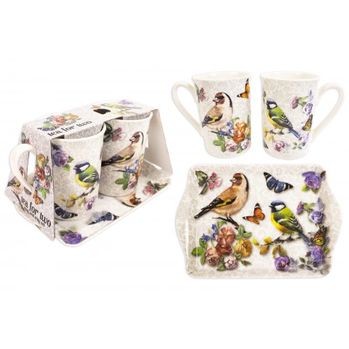 Mad About Mugs TEA FOR TWO SET BIRD DESIGN