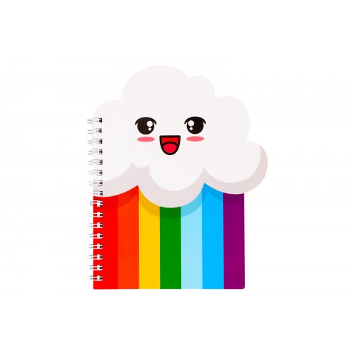 Unicorn HAPPY RAINBOW CLOUD CUT OUT NOTE BOOK