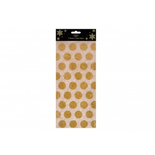 Harvey & Mason PACK OF TWO GOLD CHRISTMAS TISSUE PAPER SHEETS