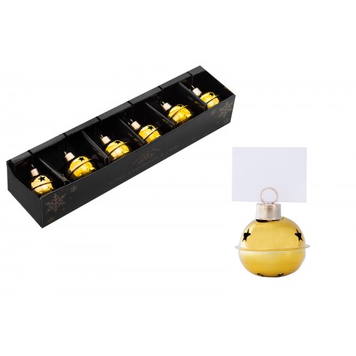 Harvey & Mason Gold Bell Place Card Holders 6 Pack