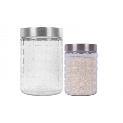 RSW MEDIUM GLASS CANISTER 1260ML STAINLESS STEEL LID
