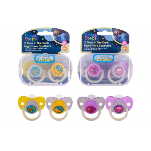 First Steps Night-time Soother & Steriliser Box 2 Pack