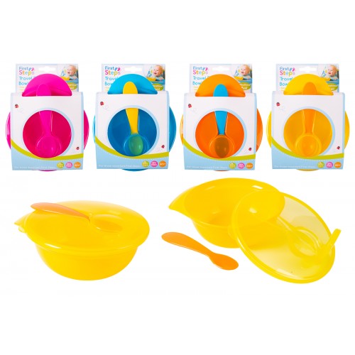 First Steps TRAVEL BABY FEEDING BOWL WITH LID AND SPOON