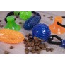 RUBBER & ROPE TUG TREAT DOG TOY 3 ASSORTED COLOURS