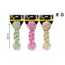 DUMBELL ROPE TUG DOG TOY 3 ASSORTED COLOURS