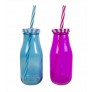 Drinking Bottle with Lid and Straw 250ml 2Cols AM1630