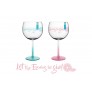  PRINTED GIN GLASS 600ML 3 ASSORTED COLOURS