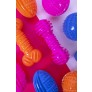 SQUEAKY RUBBER RUGBY DOG TOY 3 ASSORTED COLOURS