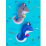 SUMMER SHARK PLUSH DOG TOY WITH SQUEAKER