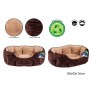 RIBBED ROUND PET BED SMALL 50X43X16CM BROWN