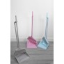 LONG HANDLE DUSTPAN AND BRUSH 3 ASSORTED COLOURS