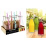 Glass Drinking Bottles with Lids Set 6 250ml AM1658