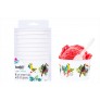 8 Ice Cream Tubs with Spoons Leaf Design AM3305